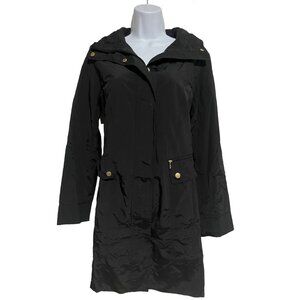 Cole Haan Signature, Black Raincoat, Women's Small